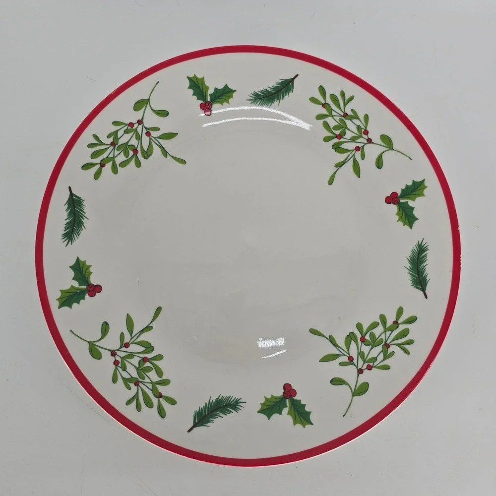 Royal Norfolk Holly Berry Christmas Dinner Plates Set of 3 Red Green 10 Inch